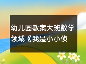 幼兒園教案大班數(shù)學(xué)領(lǐng)域《我是小小偵察兵》反思