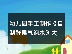 幼兒園手工制作《自制鮮果氣泡水》大班科學(xué)教案