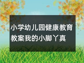 小學(xué)幼兒園健康教育教案：我的小腳丫真可愛