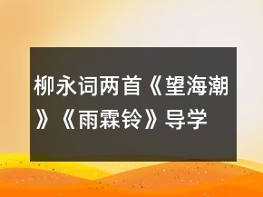 柳永詞兩首《望海潮》《雨霖鈴》導(dǎo)學(xué)案一等獎(jiǎng)