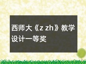 西師大《z zh》教學(xué)設(shè)計(jì)一等獎(jiǎng)
