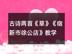 古詩(shī)兩首：《草》《宿新市徐公店》教學(xué)設(shè)計(jì)一等獎(jiǎng)