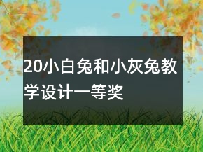 20、小白兔和小灰兔教學(xué)設(shè)計一等獎