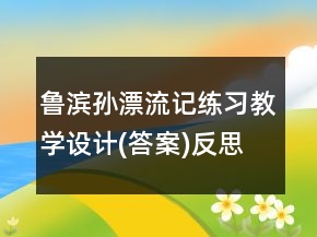 魯濱孫漂流記練習(xí)教學(xué)設(shè)計(答案)反思一等獎