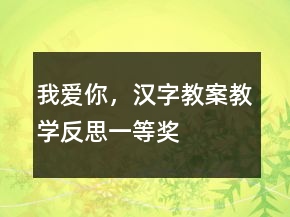 我愛你，漢字教案教學(xué)反思一等獎