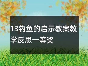 13釣魚的啟示教案教學(xué)反思一等獎