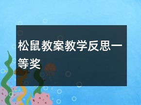 松鼠教案教學(xué)反思一等獎(jiǎng)