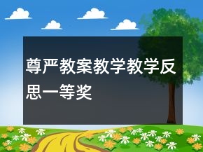 尊嚴教案教學教學反思一等獎