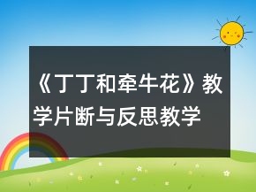 《丁丁和牽?；ā方虒W(xué)片斷與反思教學(xué)設(shè)計一等獎