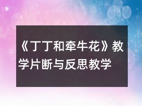 《丁丁和牽?；ā方虒W(xué)片斷與反思教學(xué)設(shè)計一等獎