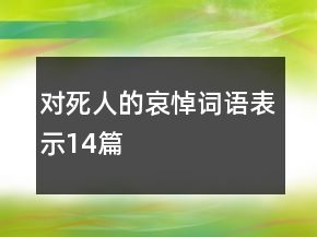 對(duì)死人的哀悼詞語(yǔ)表示14篇