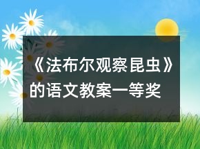 《法布爾觀察昆蟲》的語(yǔ)文教案一等獎(jiǎng)