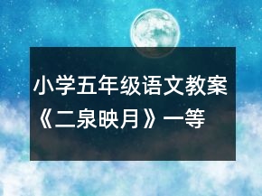 小學(xué)五年級語文教案《二泉映月》一等獎