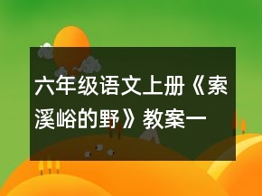 六年級(jí)語(yǔ)文上冊(cè)《索溪峪的野》教案一等獎(jiǎng)