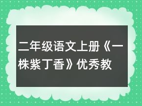 二年級語文上冊《一株紫丁香》優(yōu)秀教案一等獎