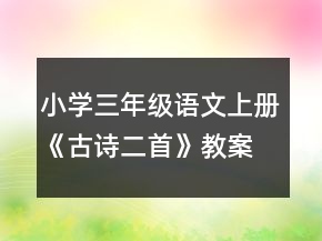 小學三年級語文上冊《古詩二首》教案一等獎