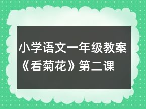 小學(xué)語文一年級(jí)教案《看菊花》第二課時(shí)教學(xué)設(shè)計(jì)一等獎(jiǎng)