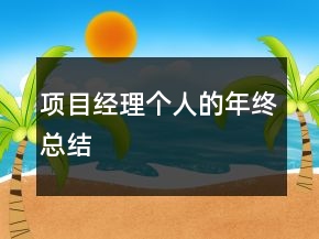 項目經(jīng)理個人的年終總結(jié)