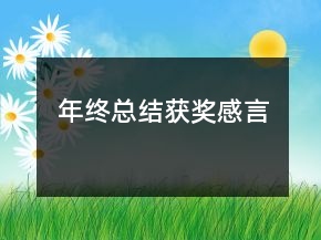 年終總結(jié)獲獎感言
