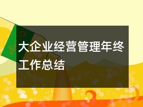 大企業(yè)經(jīng)營(yíng)管理年終工作總結(jié)