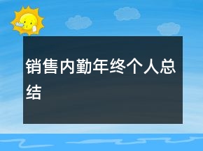 銷售內(nèi)勤年終個人總結(jié)