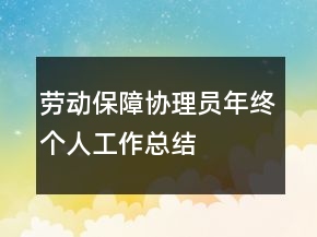 勞動保障協(xié)理員年終個人工作總結(jié)