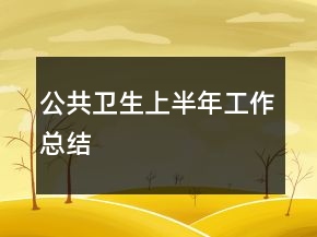 公共衛(wèi)生上半年工作總結(jié)