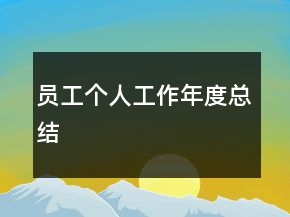員工個(gè)人工作年度總結(jié)
