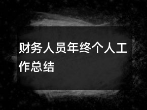 財(cái)務(wù)人員年終個(gè)人工作總結(jié)