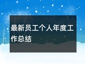 最新員工個人年度工作總結(jié)