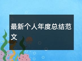 最新個人年度總結范文