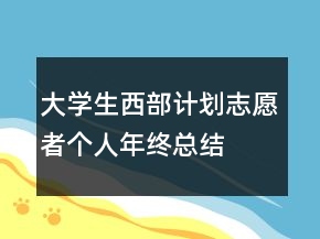 大學(xué)生西部計劃志愿者個人年終總結(jié)