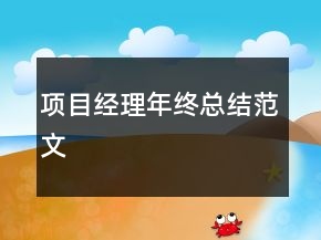 項(xiàng)目經(jīng)理年終總結(jié)范文