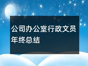 公司辦公室行政文員年終總結(jié)