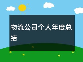 物流公司個(gè)人年度總結(jié)