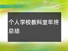 個(gè)人學(xué)校教科室年終總結(jié)