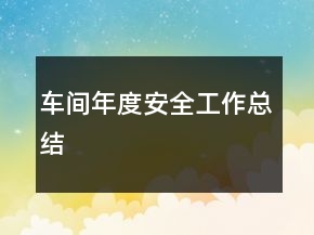 車間年度安全工作總結(jié)