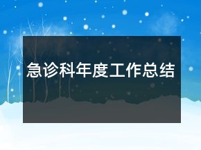 急診科年度工作總結(jié)
