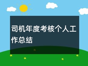 司機年度考核個人工作總結(jié)