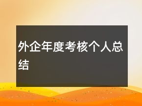 外企年度考核個人總結(jié)