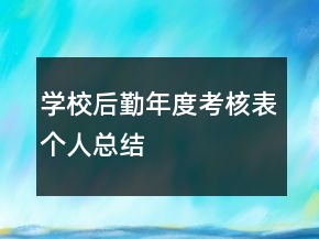 學(xué)校后勤年度考核表個(gè)人總結(jié)