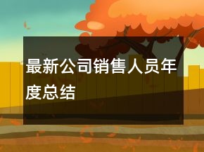 最新公司銷售人員年度總結(jié)