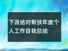 下派結(jié)對幫扶年度個人工作自我總結(jié)