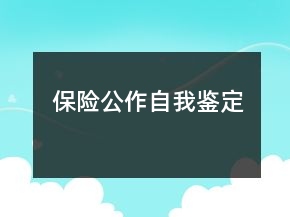 保險(xiǎn)公作自我鑒定