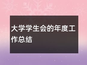 大學學生會的年度工作總結