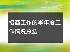 招商工作的半年度工作情況總結(jié)