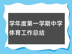 學(xué)年度第一學(xué)期中學(xué)體育工作總結(jié)