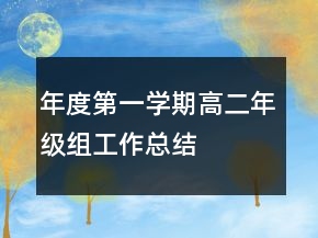 年度第一學(xué)期高二年級(jí)組工作總結(jié)