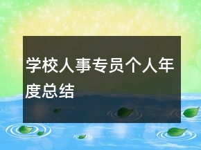 學(xué)校人事專(zhuān)員個(gè)人年度總結(jié)