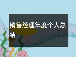 銷售經(jīng)理年度個(gè)人總結(jié)